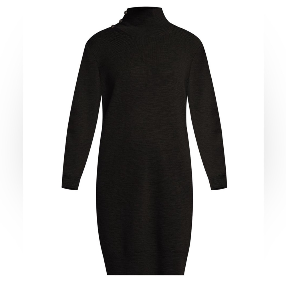 Veronica Beard Banner Dress-Black, Size-Small, 100% Merino Wool